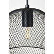 Living District Keller 1-Light Metal Iron Pendant in Black Finish