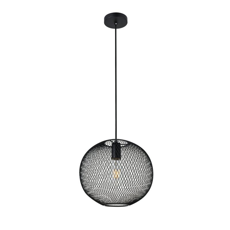 Living District Keller 1-Light Metal Pendant in Black Finish