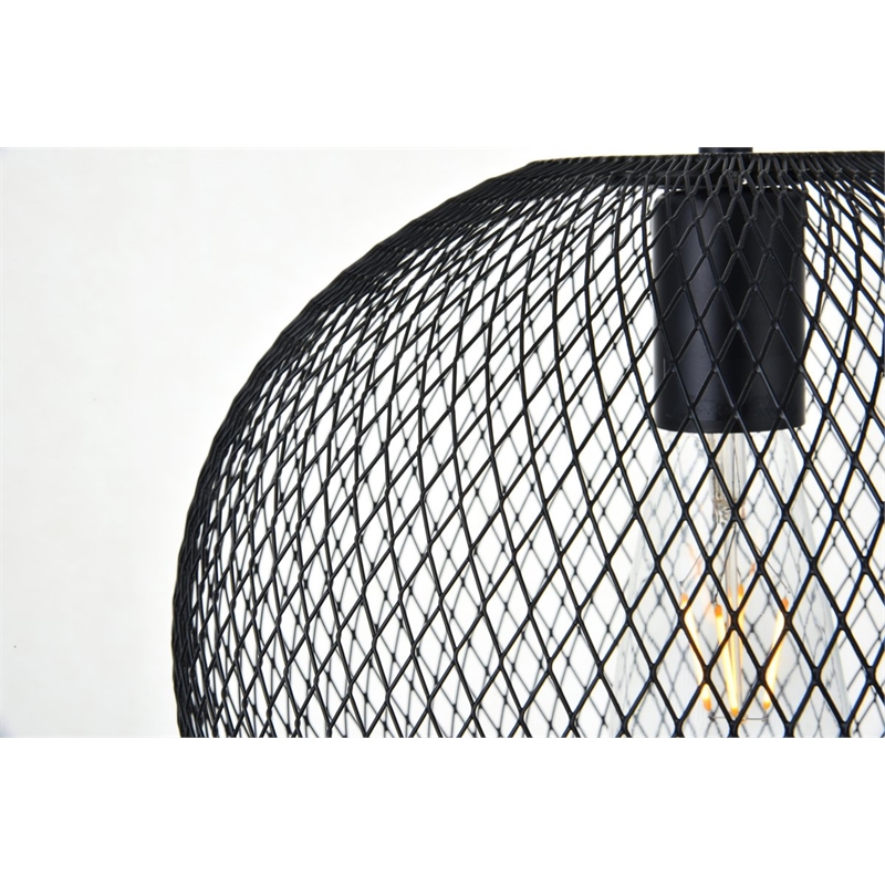 Living District Keller 1-Light Metal Pendant in Black Finish