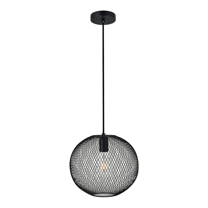 Living District Keller 1-Light Metal Pendant in Black Finish