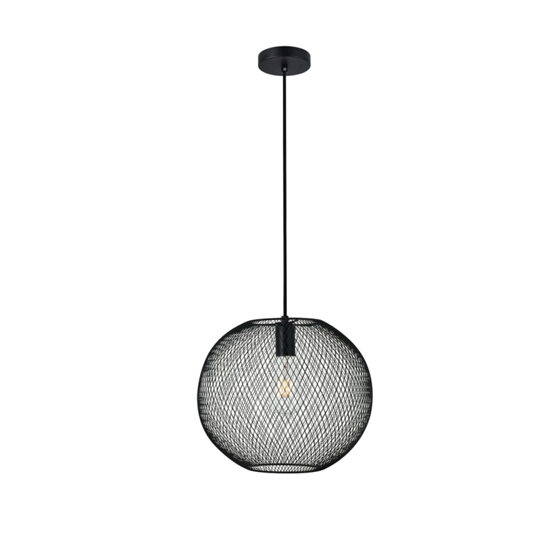 Living District Keller 1-Light Mid-Century Metal Pendant - Black