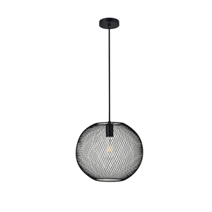 Living District Keller 1-Light Mid-Century Metal Pendant - Black