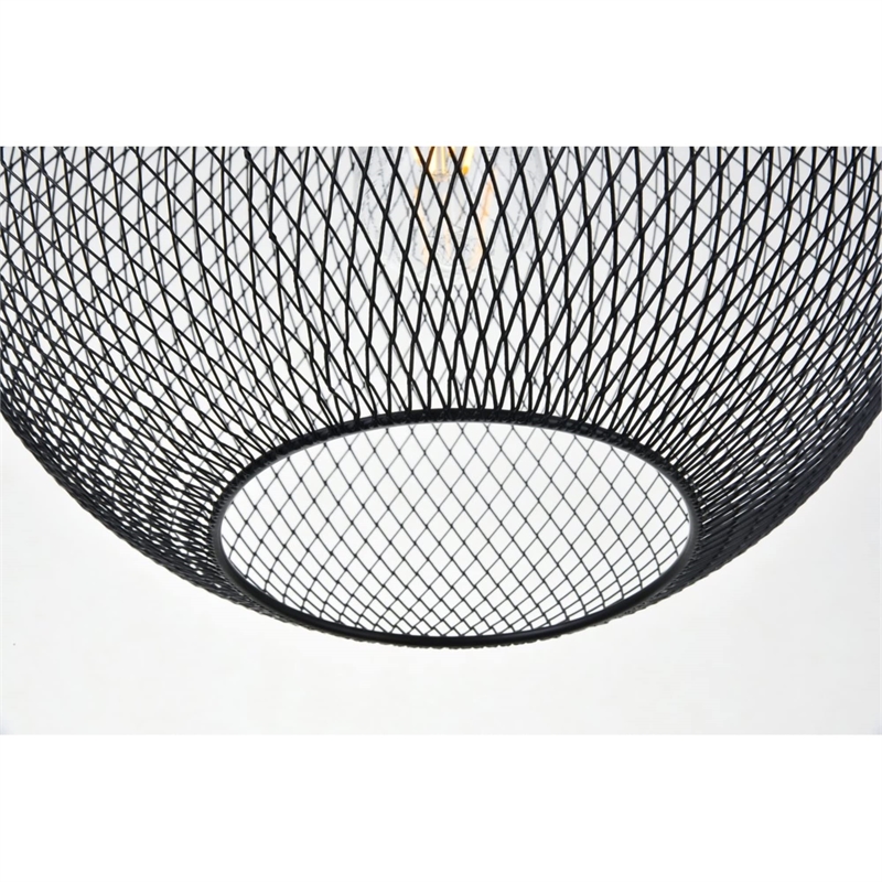 Living District Keller 1-Light Mid-Century Metal Pendant - Black