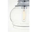 Living District Kenna 1-Light Metal & Glass Pendant in Chrome/Clear