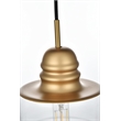 Living District Kenna 1-Light Metal Pendant in Black and Clear