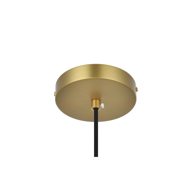 Living District Kenna 1-Light Metal Pendant in Black and Clear