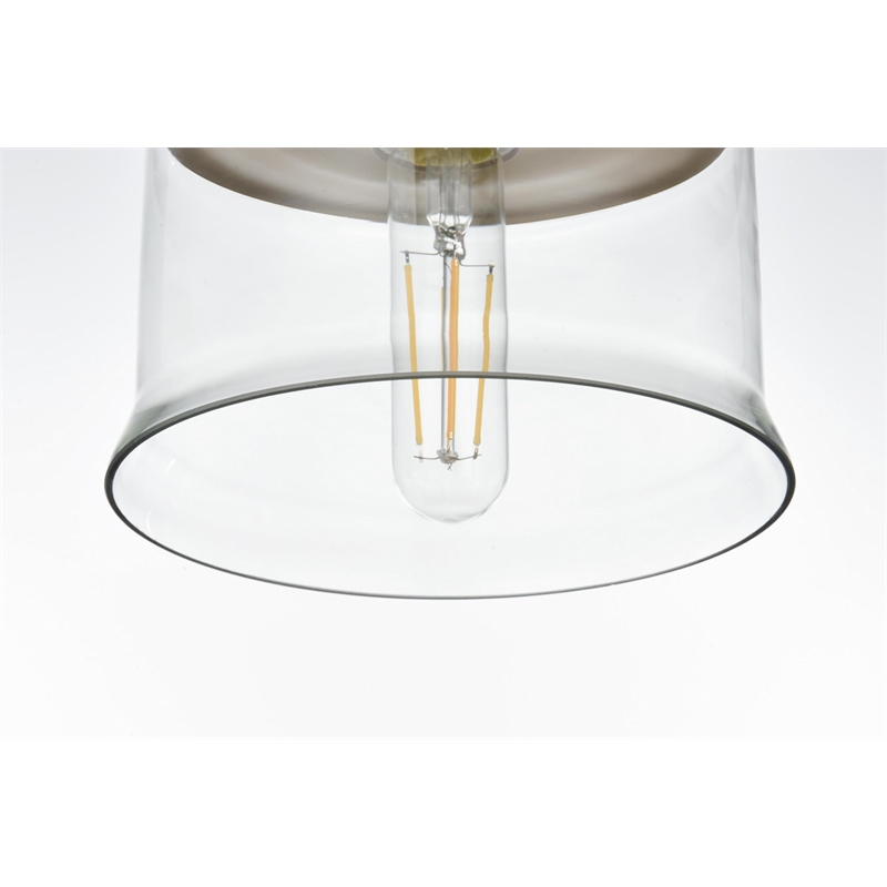 Living District Kenna 1-Light Metal Pendant in Black and Clear