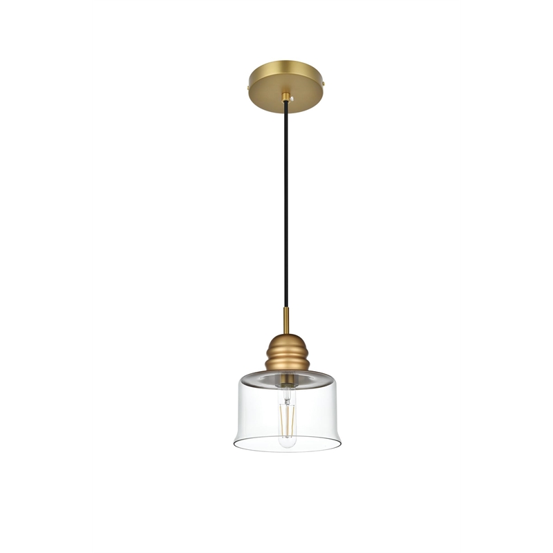 Living District Kenna 1-Light Metal Pendant in Chrome and Clear Finish
