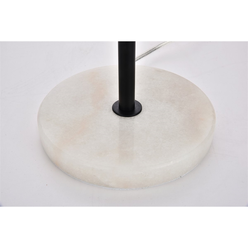 Living District Eclipse 2-Light Metal & Glass Table Lamp in Black/Frosted White