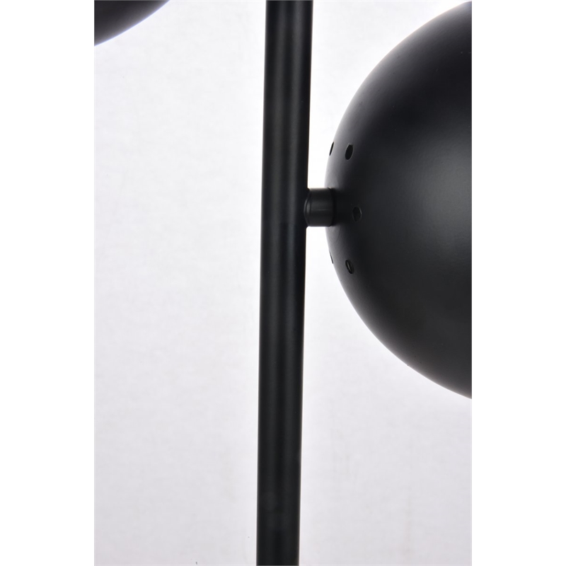 Living District Eclipse 2-Light Metal & Glass Table Lamp in Black/Clear