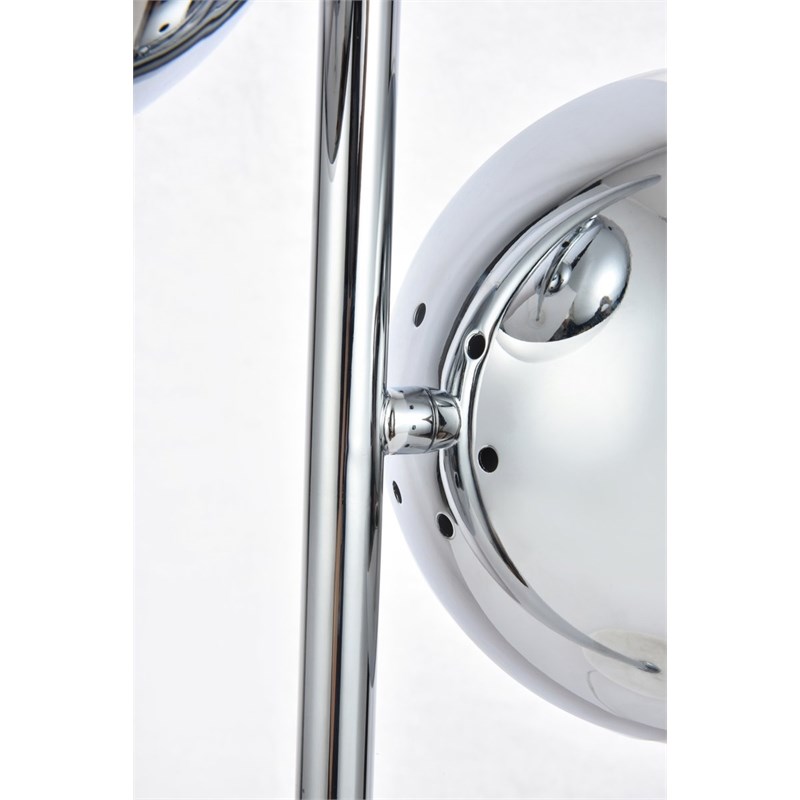 Living District Eclipse 2-Light Metal & Glass Table Lamp in Chrome/Clear