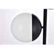 Living District Eclipse 3-Light Metal Floor Lamp in Black and Frosted White