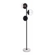 Living District Eclipse 3-Light Metal Floor Lamp in Black and Clear