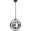 Living District Octavia 3-Light Transitional Metal Pendant in Dark Brown