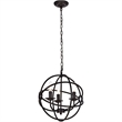 Living District Octavia 3-Light Transitional Metal Pendant in Dark Brown