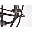 Living District Octavia 3-Light Transitional Metal Pendant in Dark Brown