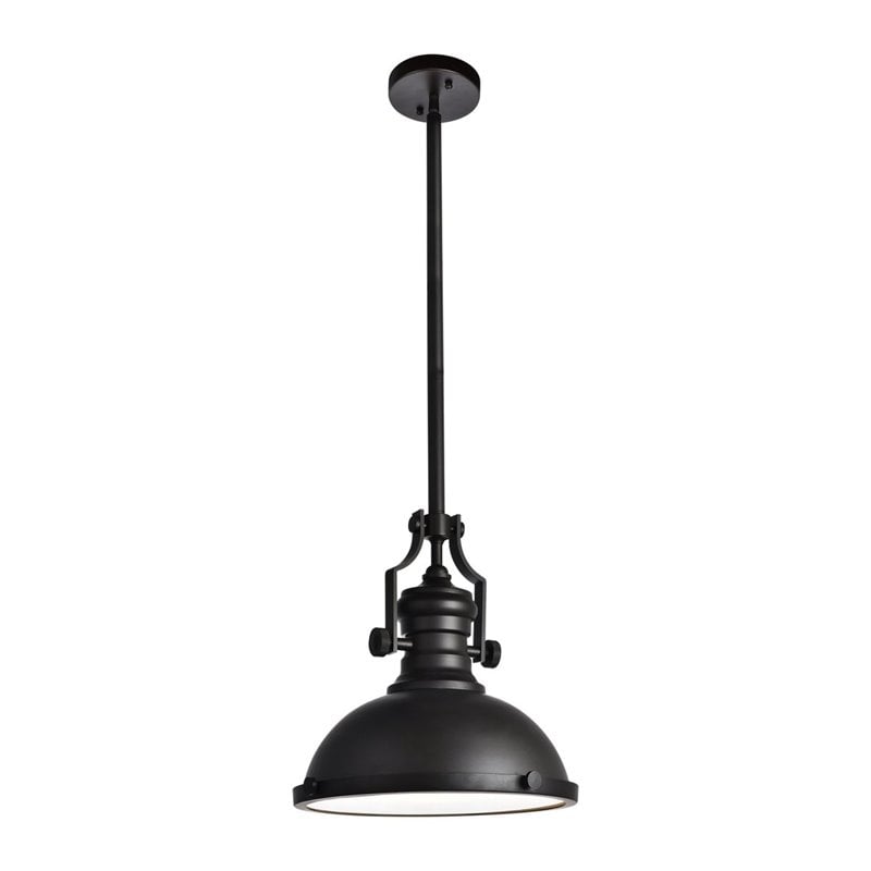 Living District Eamon 1-Light Transitional Metal Pendant in Oil Rubbed Bronze