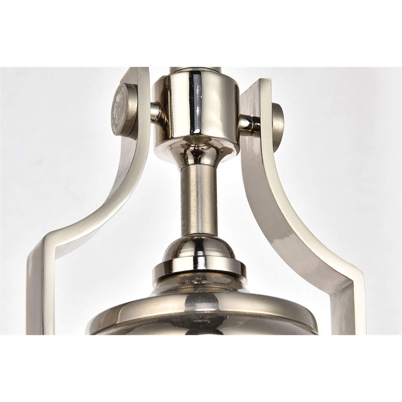 Living District Eamon 1-Light Transitional Metal Pendant in Polished Nickel