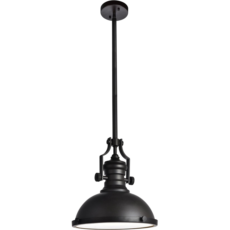 Living District Eamon 1-Light Transitional Metal Pendant in Polished Nickel