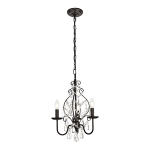 living district blaise 3-light transitional metal pendant in oil rubbed bronze