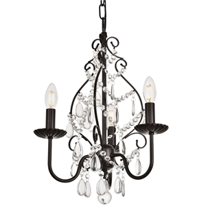 Living District Blaise 3-Light Transitional Metal Pendant in Oil Rubbed Bronze