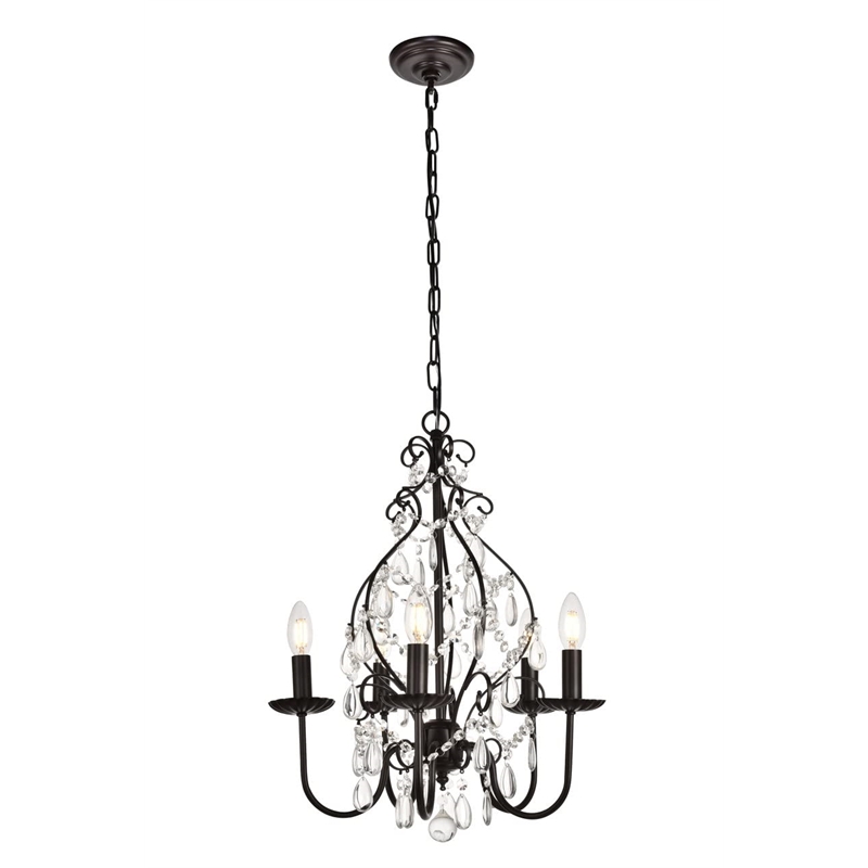 Living District Blaise 5-Light Transitional Metal Pendant in Oil Rubbed Bronze