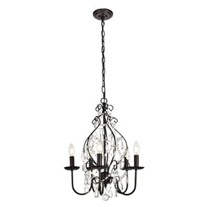 Living District Blaise 5-Light Transitional Metal Pendant in Oil Rubbed Bronze