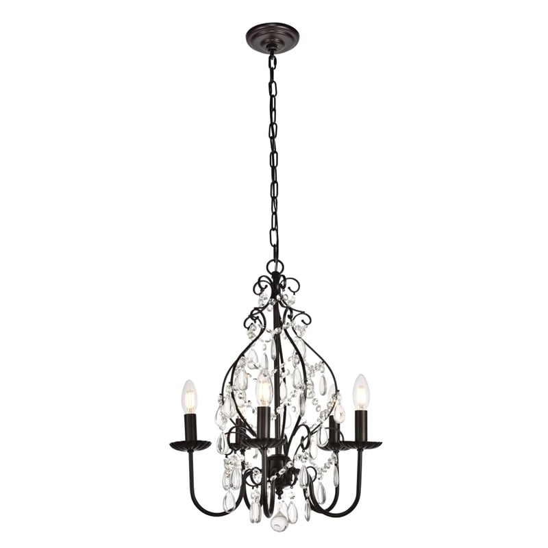 Living District Blaise 5-Light Transitional Metal Pendant in Oil Rubbed Bronze