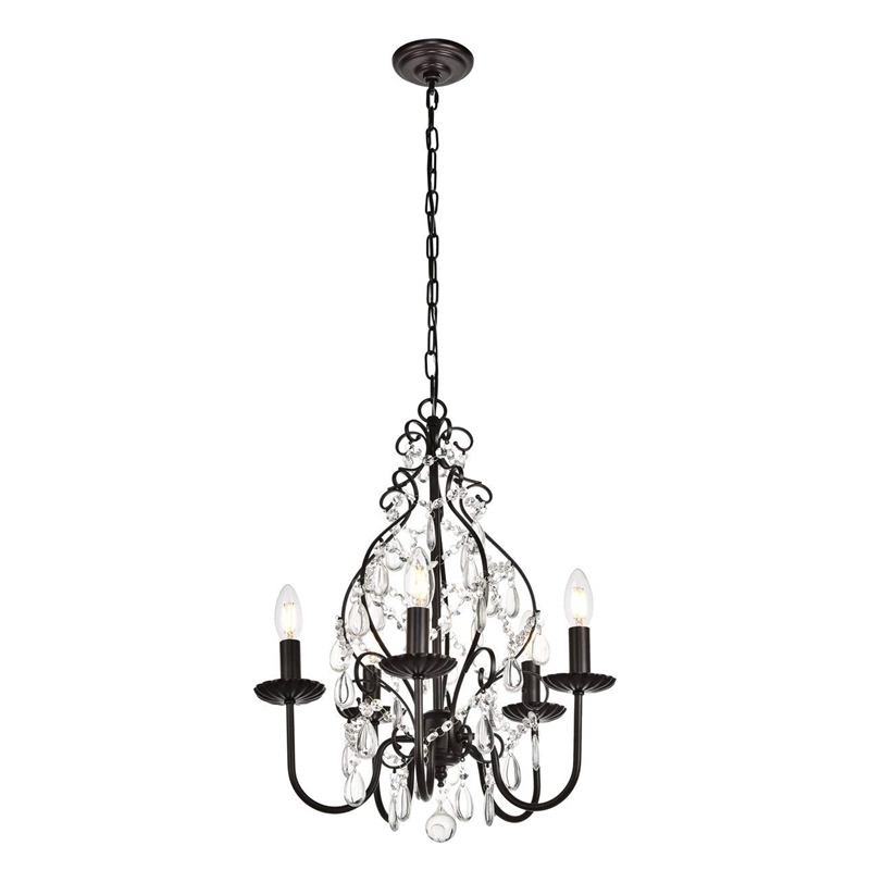 Living District Blaise 5-Light Transitional Metal Pendant in Oil Rubbed Bronze