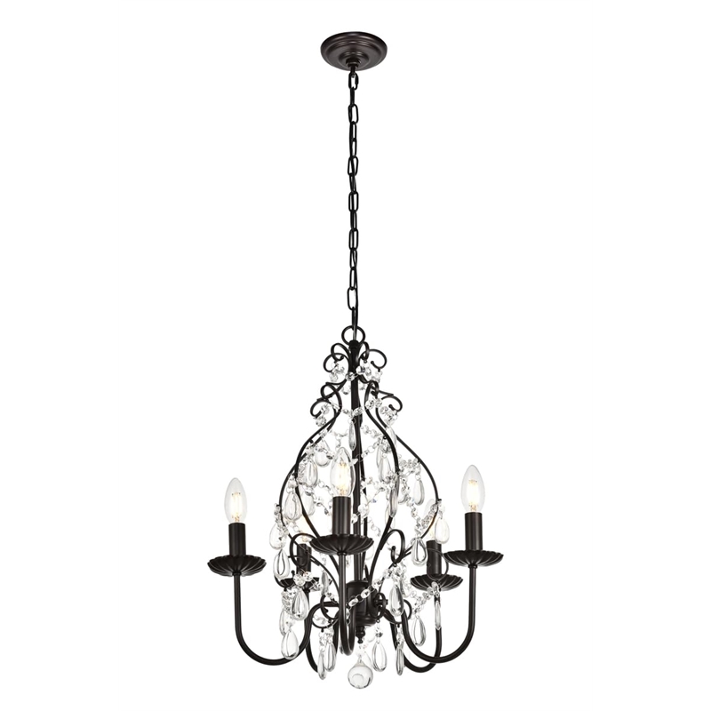 Living District Blaise 5-Light Transitional Metal Pendant in Oil Rubbed Bronze