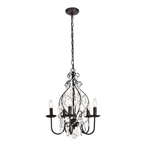 living district blaise 5-light transitional metal pendant in oil rubbed bronze