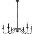Living District Rohan 6-Light Transitional Metal Chandelier in Matte Black