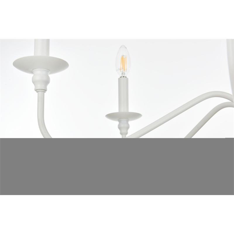 Living District Rohan 6-Light Transitional Metal Chandelier in Matte Black
