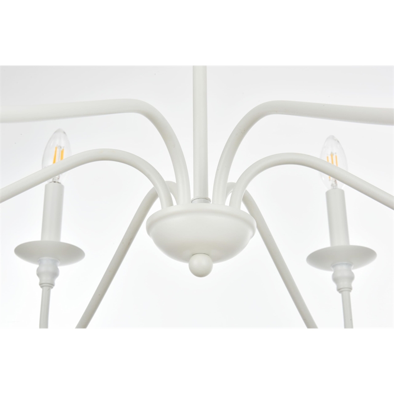 Living District Rohan 6-Light Transitional Metal Chandelier in Matte Black