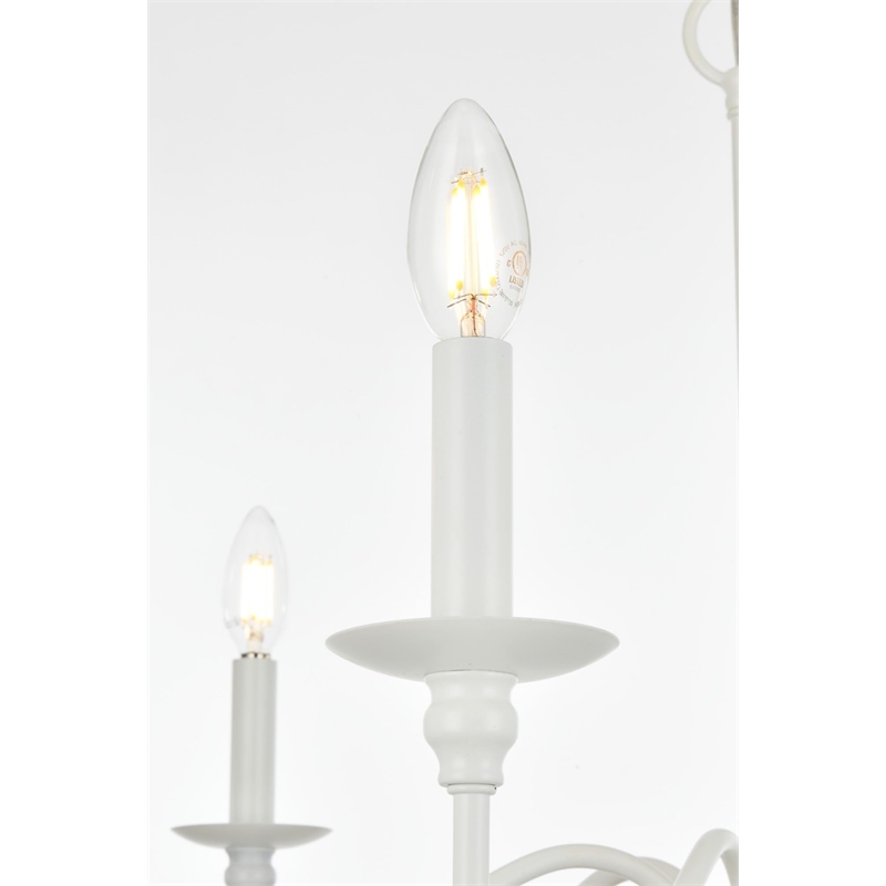 Living District Rohan 6-Light Transitional Metal Chandelier in Matte Black