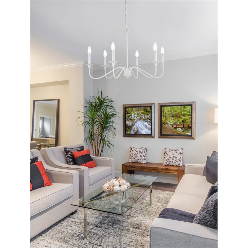 Living District Rohan 6-Light Transitional Metal Chandelier in Matte Black