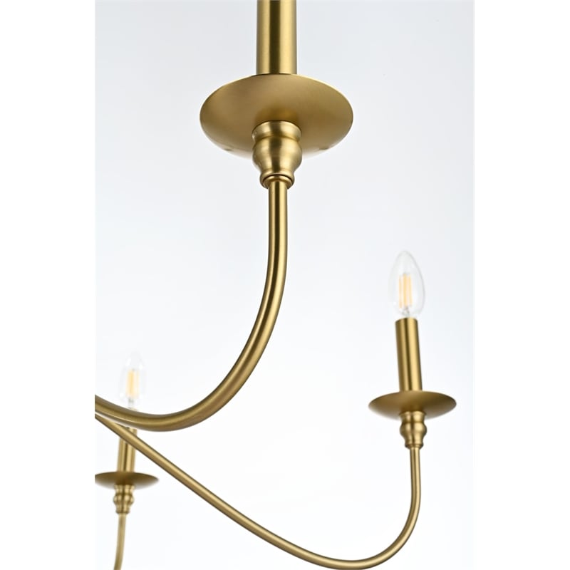Living District Rohan 6-Light Transitional Metal Chandelier in Matte Black