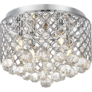 Living District Tully 4-Light Mid-Century Metal Flush Mount in Chrome