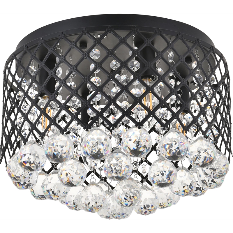 Living District Tully 4-Light Mid-Century Metal Flush Mount in Chrome