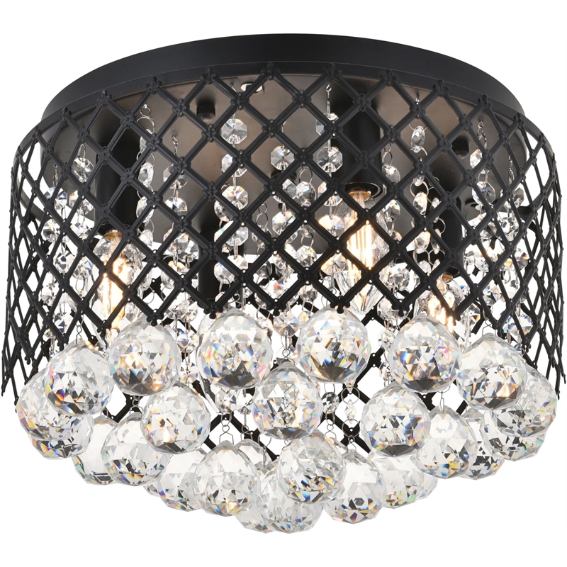 Living District Tully 4-Light Mid-Century Metal Flush Mount in Chrome