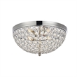 Living District Taye 3-Light Mid-Century Metal Flush Mount in Chrome