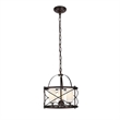 Living District Wren 3-Light Metal Pendant in Dark Copper Brown and White
