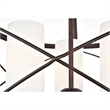 Living District Wren 3-Light Metal Pendant in Dark Copper Brown and White