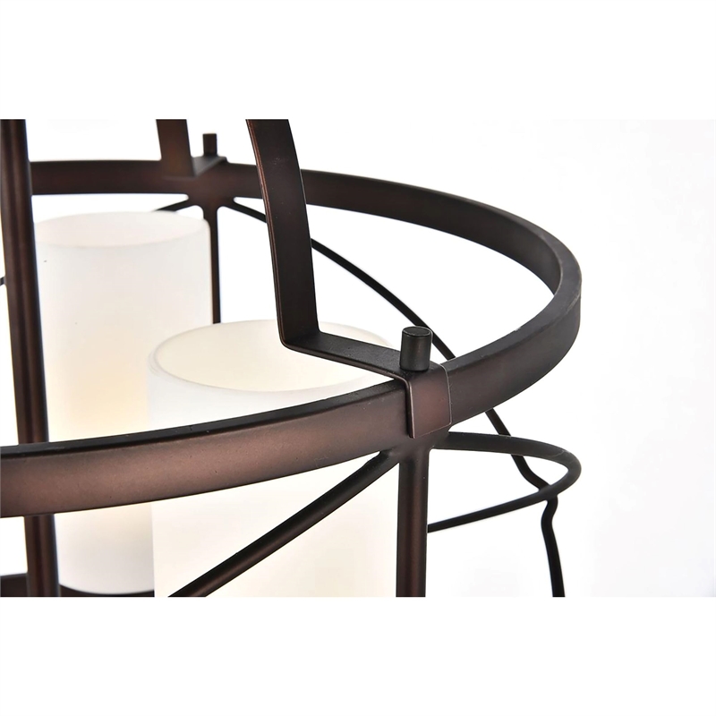 Living District Wren 3-Light Metal Pendant in Dark Copper Brown and White