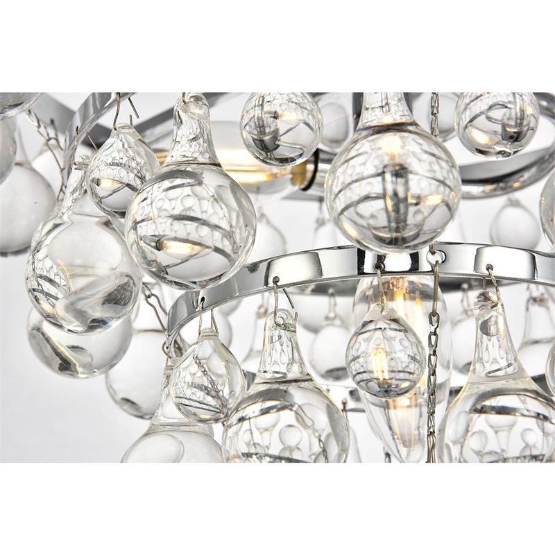 Living District Kora 3-Light Contemporary Metal Pendant in Chrome