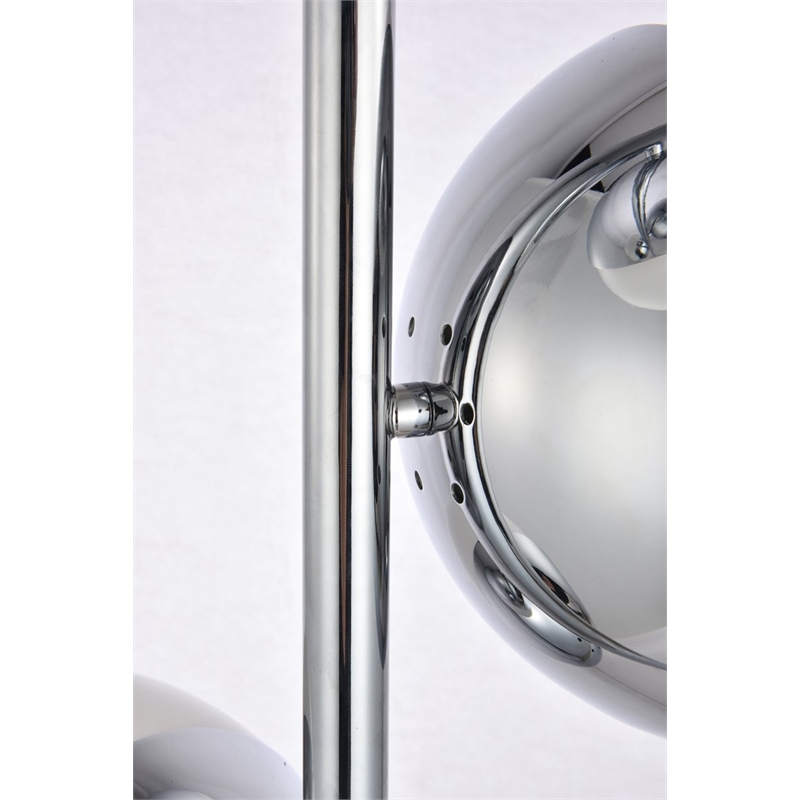 Living District Eclipse 3-Light Metal & Glass Floor Lamp in Chrome/Frosted White