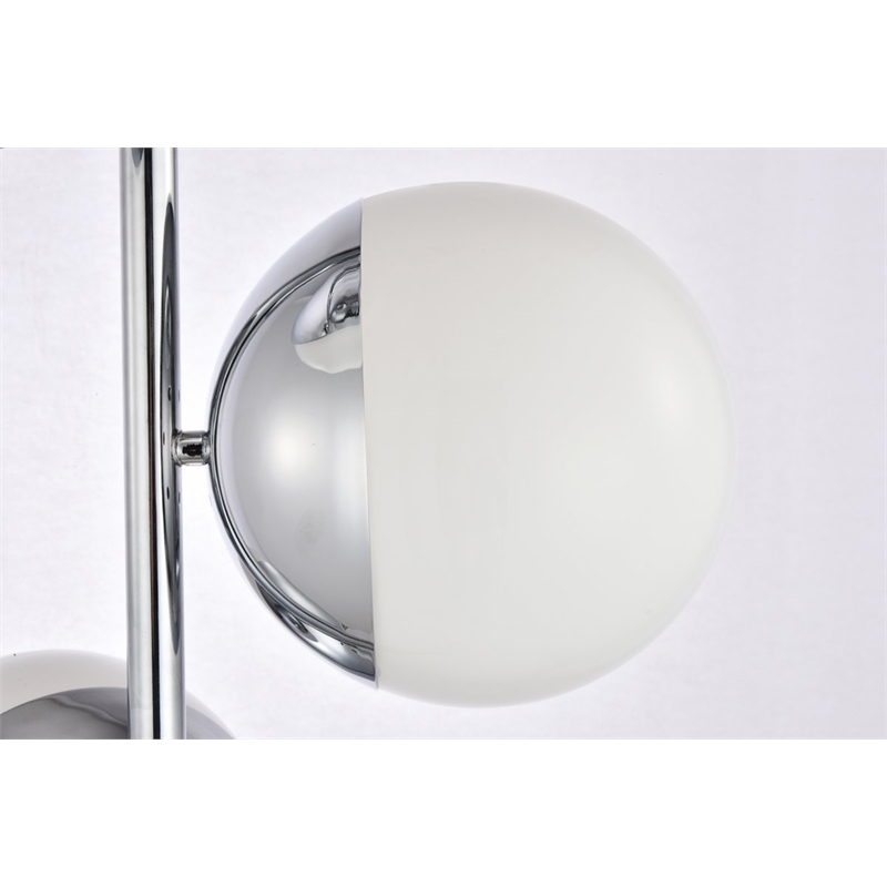 Living District Eclipse 3-Light Metal & Glass Floor Lamp in Chrome/Frosted White