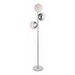 Living District Eclipse 3-Light Metal & Glass Floor Lamp in Chrome/Frosted White