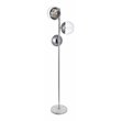 Living District Eclipse 3-Light Metal & Glass Floor Lamp in Chrome/Clear