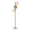 Living District Eclipse 3-Light Metal & Glass Floor Lamp in Brass/Frosted White